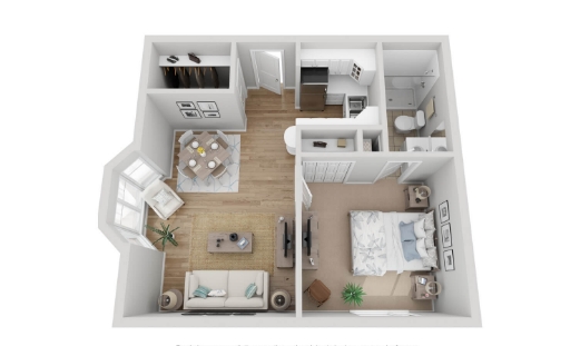 The delaware rendered illustration of floor plan