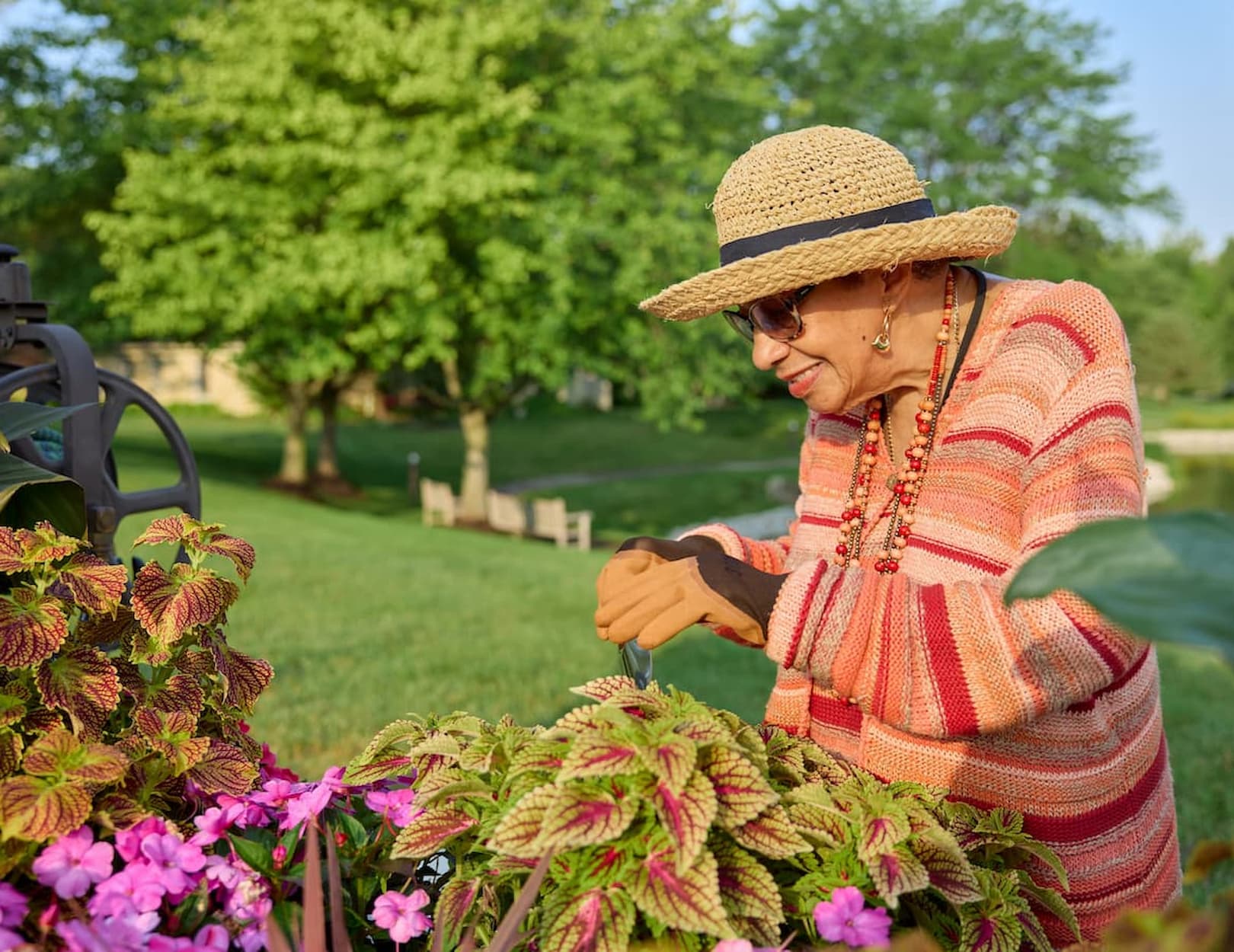 Senior woman gardening