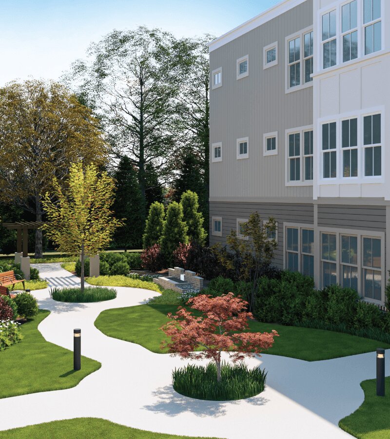 Garden area between Flats expansion buildings