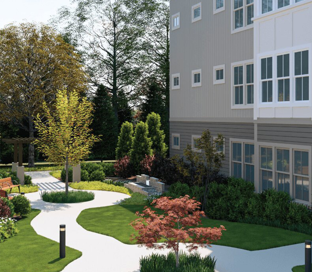 garden area around the flats residences