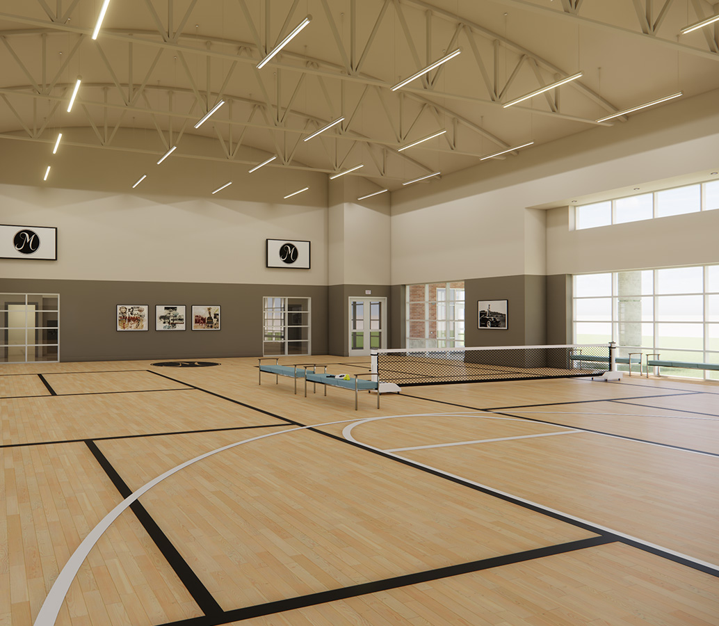 rendering of new courts in rec building