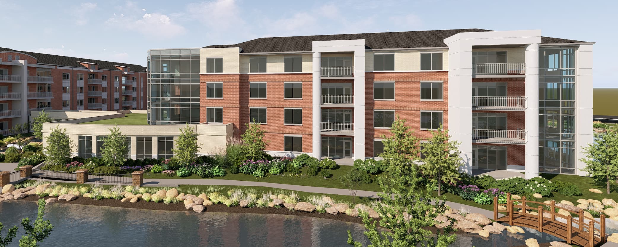 Marquette rendering of newest expansion apartment buildings