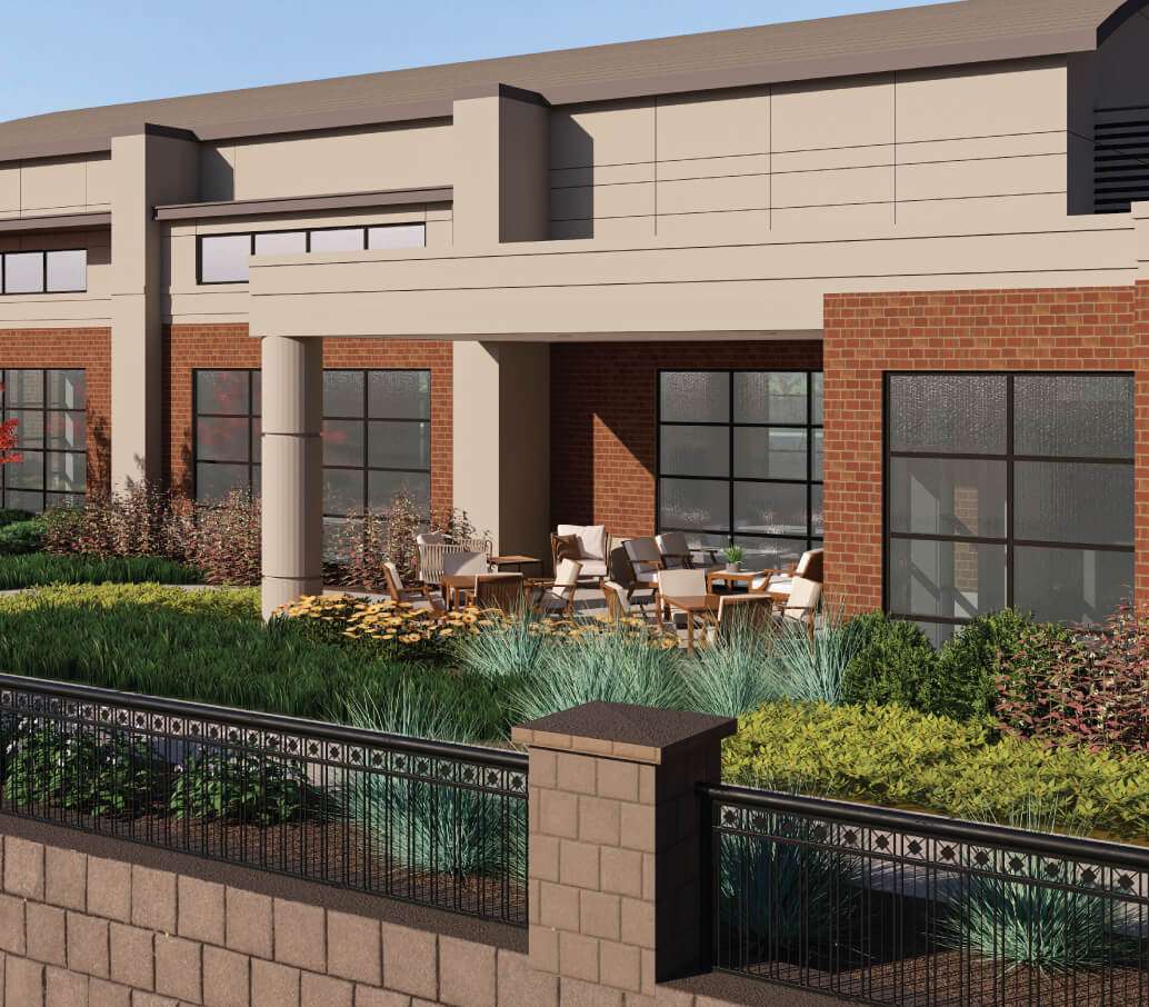 Patio at the commons rendering