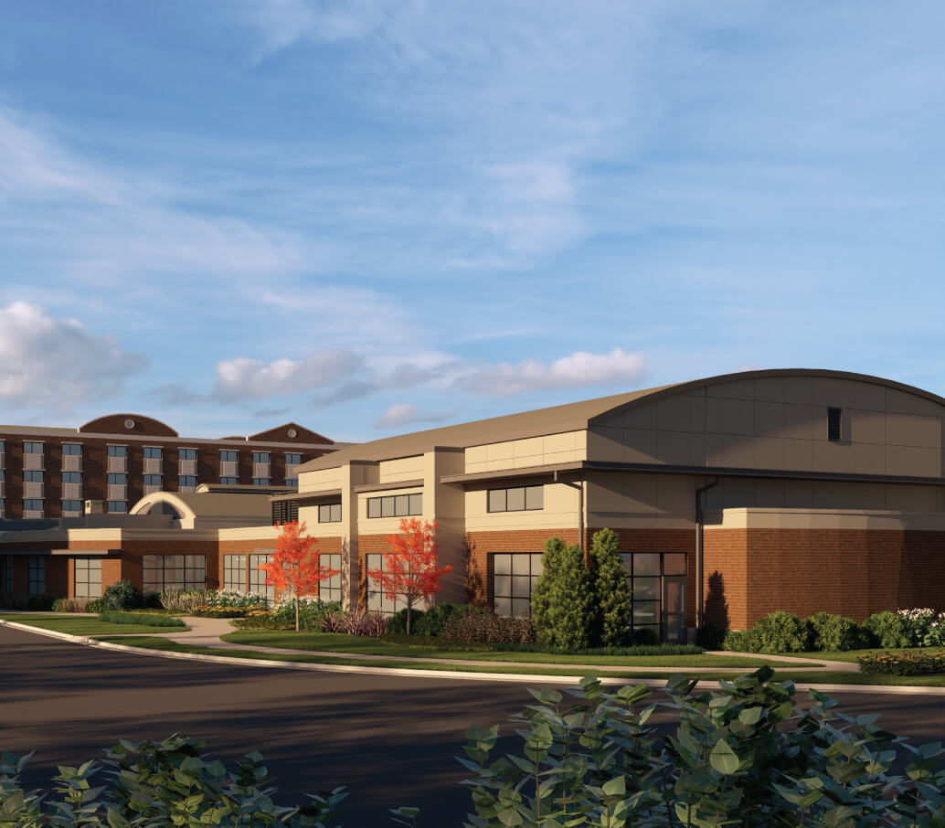 Pickleball courts at the commons rendering