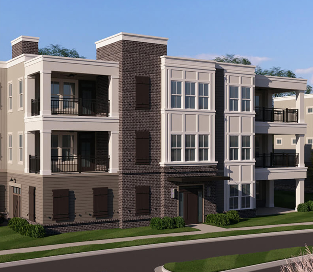 Rendering of The Flats residences from across the street