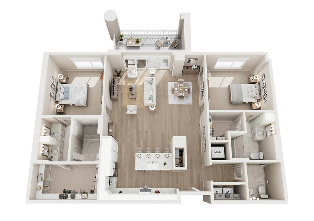 The Chamberlain floor plan 3d render