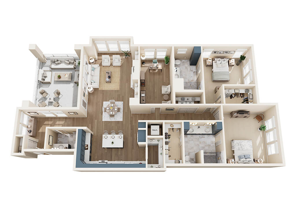 The Chessie floor plan 3d render